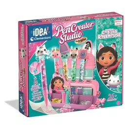 Clementoni - Atelier des stylos - Édition Gabby et la maison magique - Coffret créatif enfant pour fabriquer et personnaliser 5 stylos avec perles et décorations