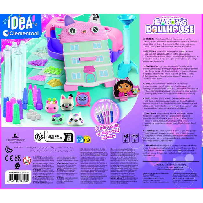 Clementoni Atelier des Stylos Gabby et la Maison Magique - Kit de personnalisation de 5 stylos Clementoni Atelier des Stylos Gabby et la Maison Magique - Kit de personnalisation de 5 stylos
