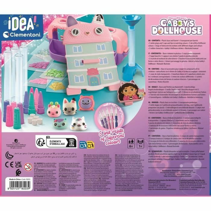 Clementoni Atelier des Stylos Gabby et la Maison Magique - Kit de personnalisation de 5 stylos Clementoni Atelier des Stylos Gabby et la Maison Magique - Kit de personnalisation de 5 stylos