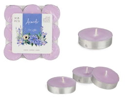 Acorde Set de 18 bougies chauffe-plat lavande, parfumées, lila, 11,5x2x11,5 cm (Set de 24)