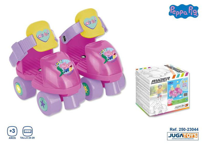 JugaToys Patines ajustables 4 roues Peppa Pig (Taille 24-29) JugaToys Patines ajustables 4 roues Peppa Pig (Taille 24-29)