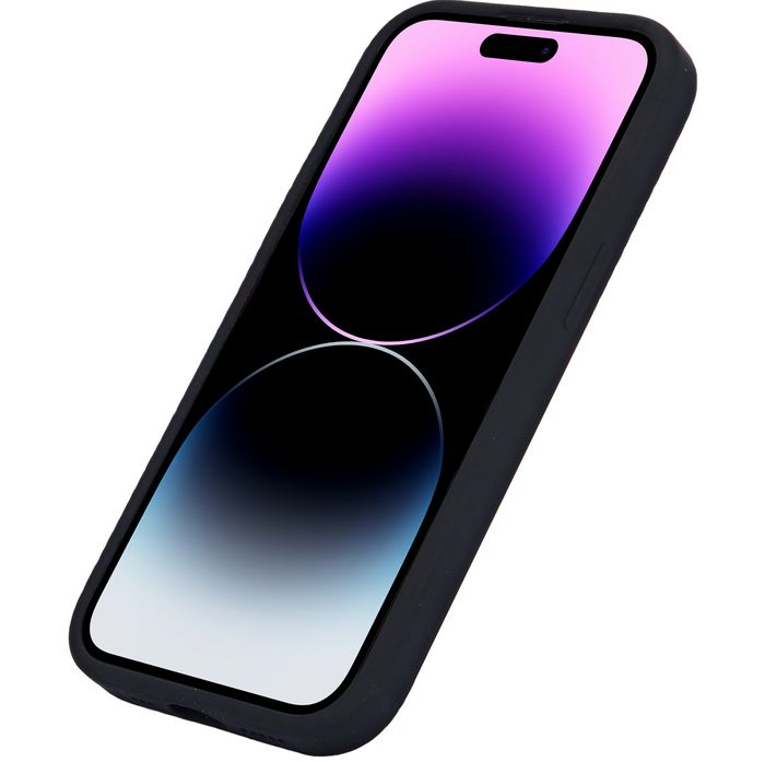 eSTUFF Coque iPhone 15 INFINITE RIGA - Housse en silicone recyclé à 93% - Noir - Protection anti-chute - Gamme écologique