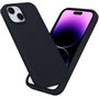 eSTUFF Coque iPhone 15 INFINITE RIGA - Housse en silicone recyclé à 93% - Noir - Protection anti-chute - Gamme écologique