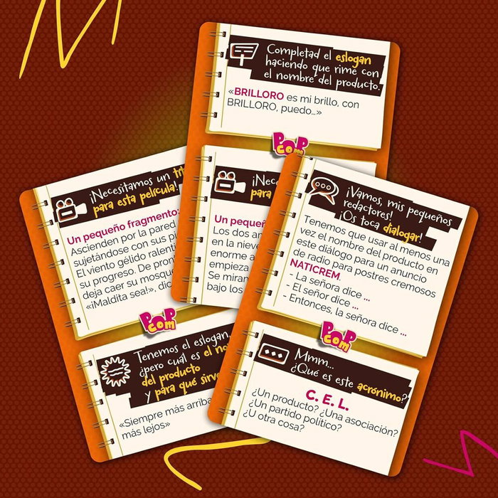 SD Games - Jeu de cartes Pop Com en espagnol - Jeu d'ambiance créatif et publicitaire - Pour 4 à 14 joueurs - À partir de 13 ans - 110 cartes