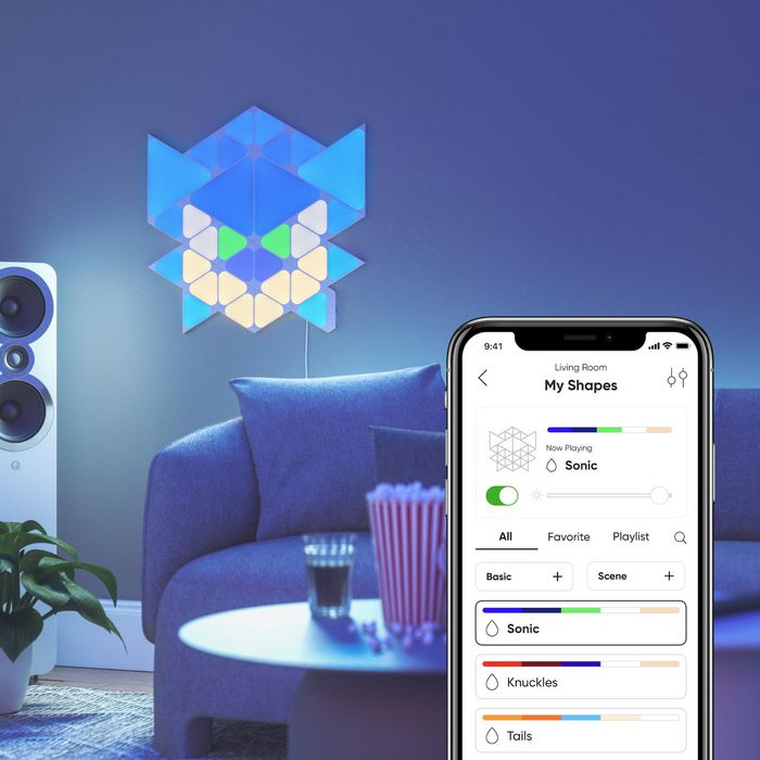 Nanoleaf Shapes Starter Kit - Édition Limitée Sonic 32 Panneaux Triangles Connectés Lumière Intelligente Bluetooth et Wi-Fi