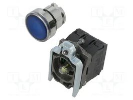 Schneider Electric Harmony XB4 Bouton-poussoir bleu LED 24V NC + NO 22mm