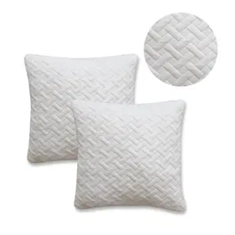 Today - Lot de 2 oreillers carrés à mémoire de forme 60x60 cm - Blanc - Garnissage polyester pour un confort de sommeil optimal