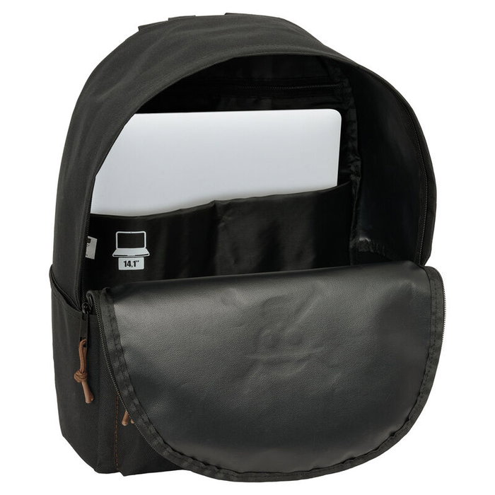 SAFTA Sac à Dos One Piece - 40 cm - Compartiment Padded pour Ordinateur Portable jusqu'à 14.1'', Poches Latérales pour Bouteilles, Poche Frontale à Fermeture Éclair