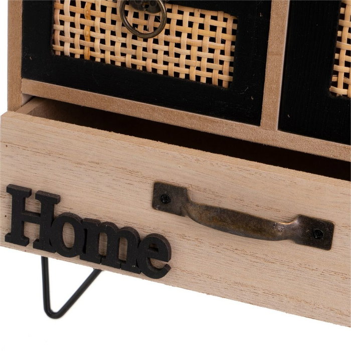BigBuy Home Boîte à bijoux HEARTS Blanc Noir Naturel BigBuy Home Boîte à bijoux HEARTS Blanc Noir Naturel