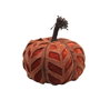 BigBuy Home Citrouille Décorative en Tissu Orange avec Texture de Feuilles, 25 x 21 cm