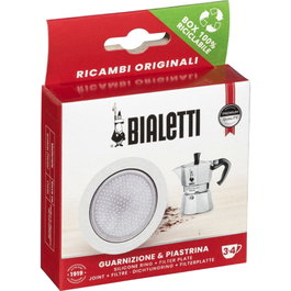 Bialetti Kit de rechange avec 1 joint et 1 filtre pour 4 tasses