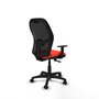 Chaise Alocén Synchro 3 positions tissu Orange foncé Maille Noir Structure polyamide noire Accoudoir 1D Sans appui-tête Roulettes pour moquette