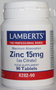 LAMBERTS Zinc Citrate 15 mg, 90 comprimés