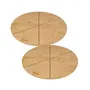 Fackelmann Planche à Pizza en Bois de Bambou avec 6 Rainures de Coupe - Lot de 2 - Diamètre 32 cm