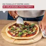 Fackelmann Planche à Pizza en Bois de Bambou avec 6 Rainures de Coupe - Lot de 2 - Diamètre 32 cm