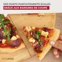 Fackelmann Planche à Pizza en Bois de Bambou avec 6 Rainures de Coupe - Lot de 2 - Diamètre 32 cm
