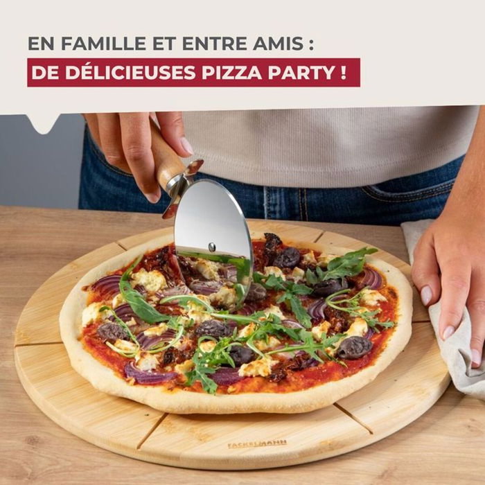 Fackelmann Ensemble de 2 Planches à pizza avec rainures de coupe - Ø 32 cm Fackelmann Ensemble de 2 Planches à pizza avec rainures de coupe - Ø 32 cm