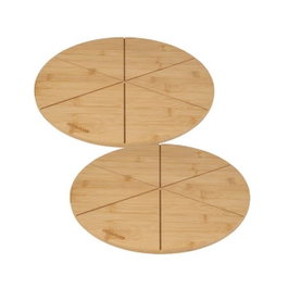 Fackelmann Ensemble de 2 Planches à pizza avec rainures de coupe - Ø 32 cm