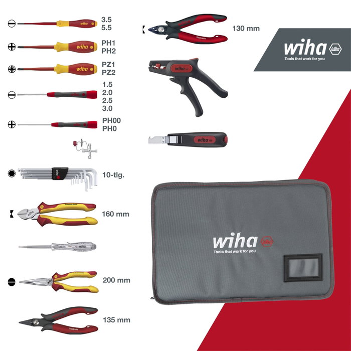 Wiha Set d'outils service technicien - 31 pièces avec sac