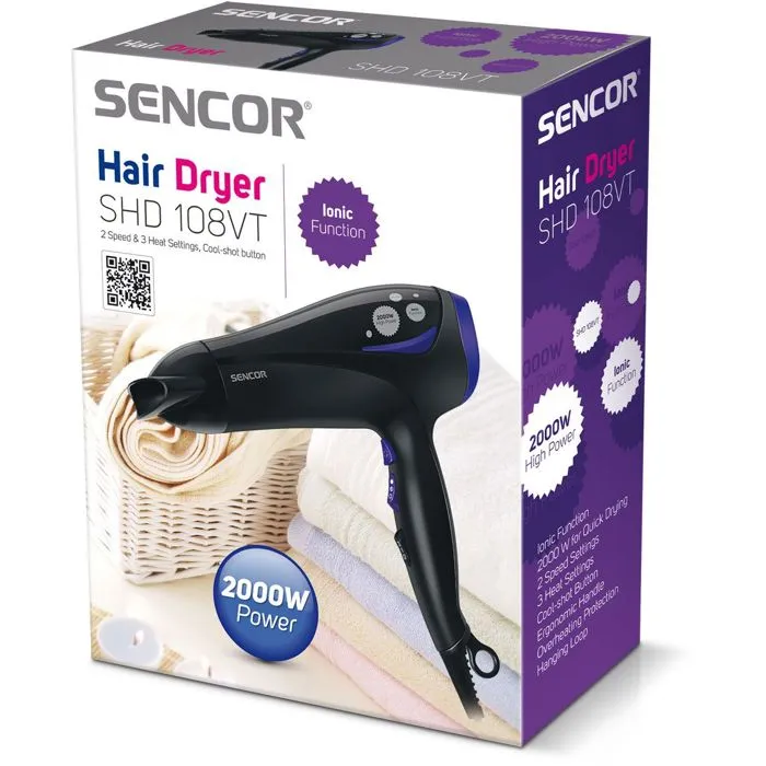 Sencor SHD 108VT Sèche-cheveux ionique - Noir