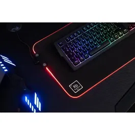 The G-Lab Rubidium Tapis de Souris Gaming XXL, RGB USB 7 Couleurs, Surface Control, Noir 80 x 30 cm, Antidérapant et Résistant aux Éclaboussures