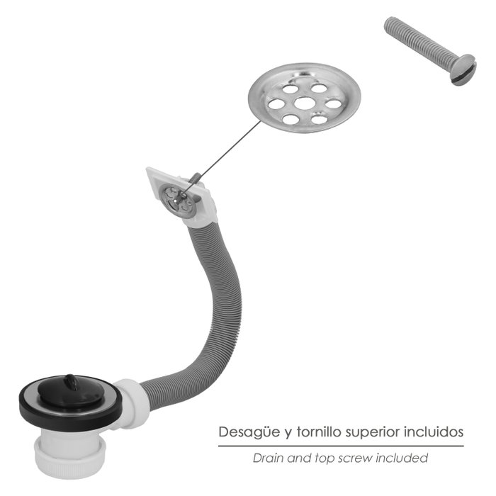 ABRISA Valve de vidage pour évier Ø 70 mm avec trop-plein