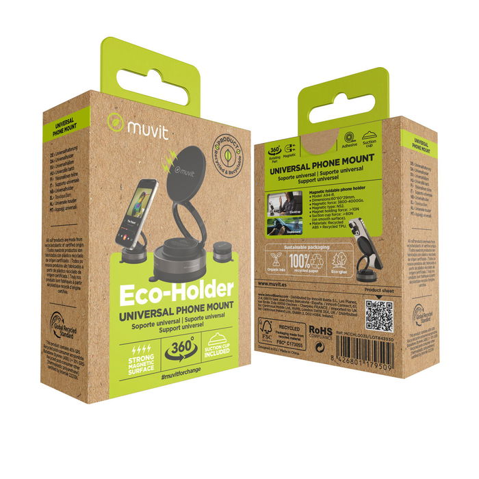 Support de Téléphone pour Voiture Muvit MCCHL0035 Noir