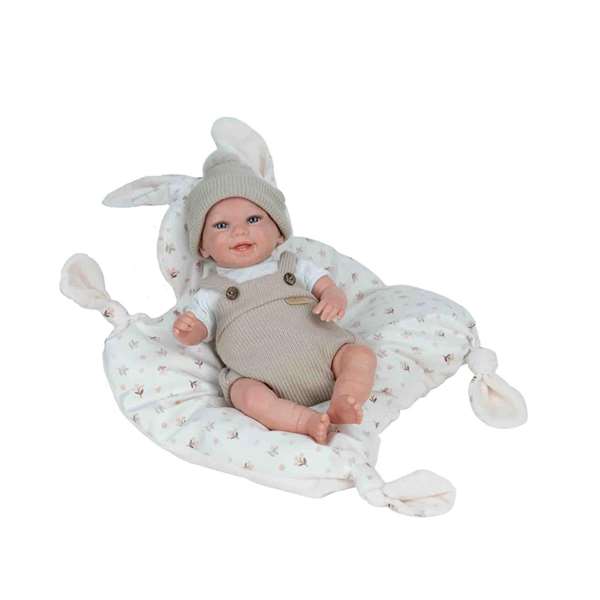 Poupée Reborn Arias 35 cm Mateo Beige avec Coussin