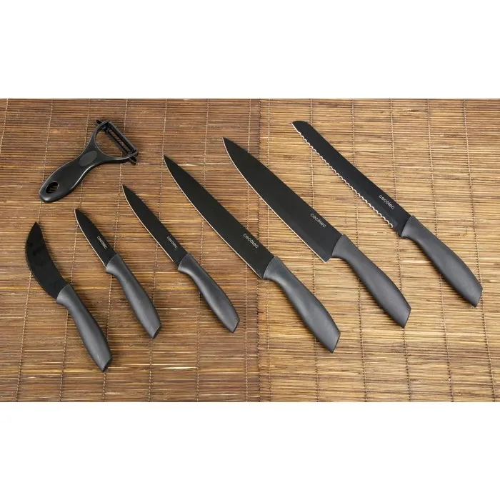 Cecotec Set de couteaux professionnels Titanium 7 pièces avec étui