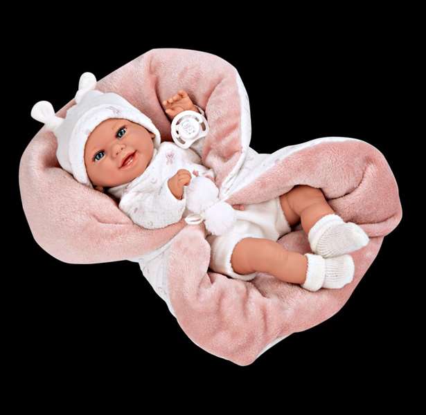 Muñecas Arias - Pouponnée Elegance 35 cm, couleur rose avec manteau, jouet de poids Babyto (langue: espagnol)