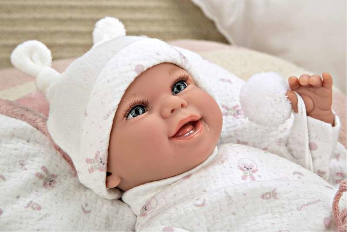 Muñecas Arias - Pouponnée Elegance 35 cm, couleur rose avec manteau, jouet de poids Babyto (langue: espagnol)