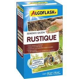 Algoflash Naturasol - Semences de Gazon Rustique - Mélange pour Pelouse Résistante - Sac de 800 g