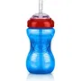 Nuby Lot de 3 Gobelets Anti-Fuite 300ml avec Paille Flexible Soft Flex et Valve TOUCH-FLO pour Enfants, Mixte