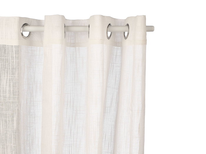 Giftdecor Cortina Blanche Rayures 24x5x36 cm - Tissu Polyester - 140x260 cm (Set de 6)