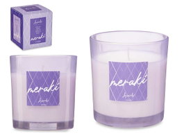 Acorde Bougie en verre violette 120 g 7x7x8 cm (Set de 12)