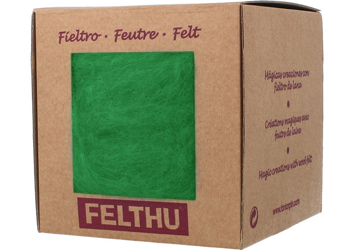 Felthu Feutre de laine vert fort 100g approx. Felthu Feutre de laine vert fort 100g approx.