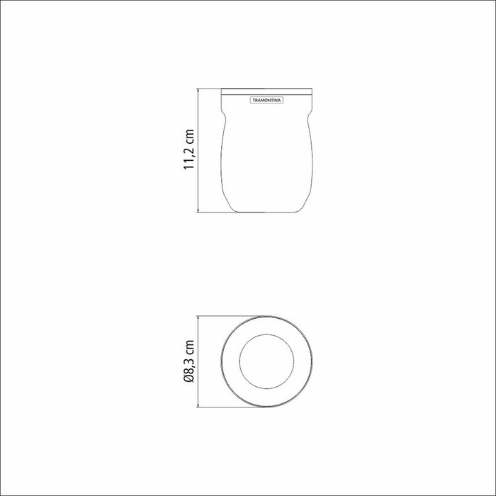Tramontina Récipient à maté en acier inoxydable blanc 240 ml Ø8,3 x 11,2 cm