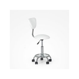 Bifull Tabouret de beauté Hedda blanc avec dossier réglable en hauteur et base étoile