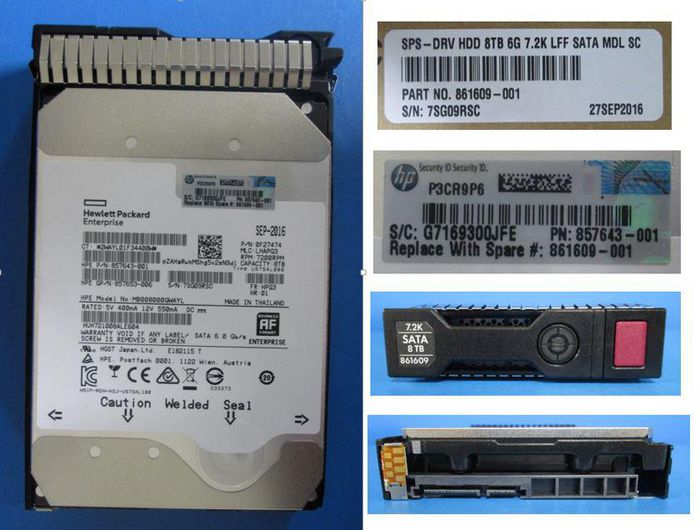 Hewlett Packard Enterprise HP 8TB 6G SATA 7.2K rpm LFF (3,5-inch) SC 512e Helium