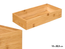 Kinvara Organisateur Rectangulaire en Bambou 15x30,5 cm (Set de 12)
