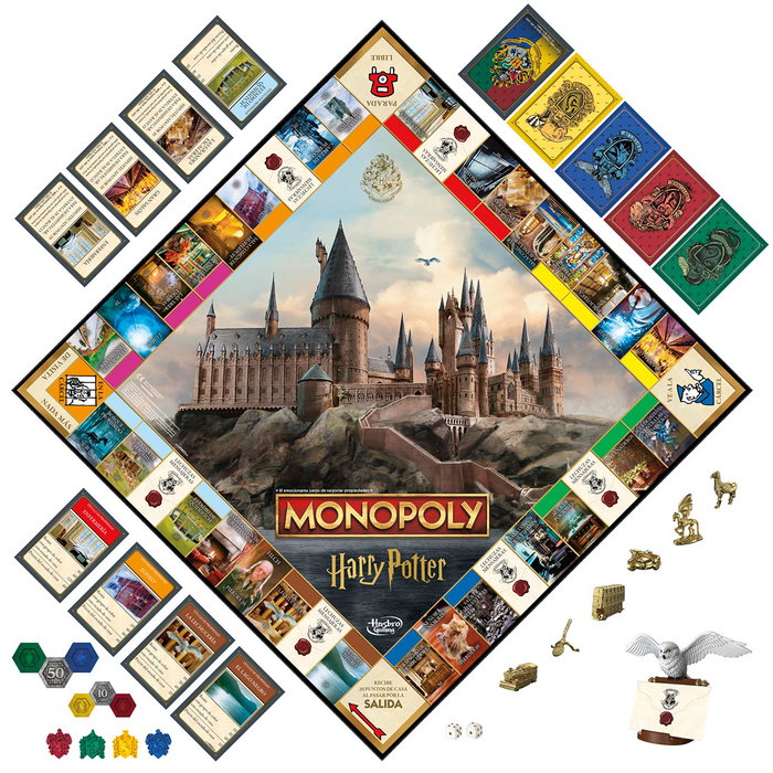 Monopoly Jeu de plateau Harry Potter F9422 Hasbro - Édition multilingue (portugais, espagnol) - Recommandé à partir de 8 ans