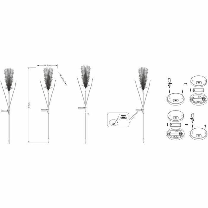 Galix G4515 Décoration lumineuse solaire Plumeau blanc chaud Galix G4515 Décoration lumineuse solaire Plumeau blanc chaud