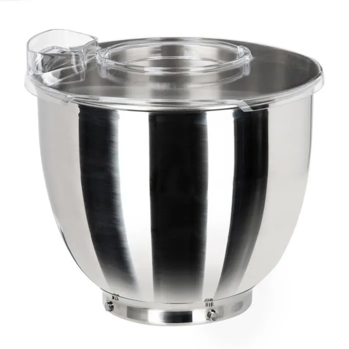 Continental Edison Robot pâtissier CERP800B - Noir, 4,3 L, 800W, 10 vitesses, 3 accessoires et couvercle anti-projection