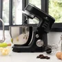 Continental Edison Robot pâtissier CERP800B - Noir, 4,3 L, 800W, 10 vitesses, 3 accessoires et couvercle anti-projection