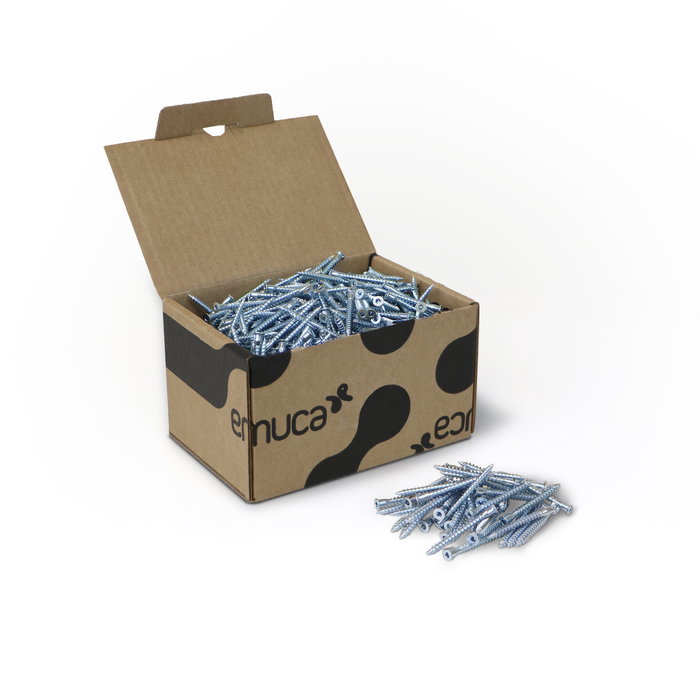 Emuca Lot de 500 vis autotaraudeuses à tête plate, diamètre 5mm, 50mm, acier zingué Emuca Lot de 500 vis autotaraudeuses à tête plate, diamètre 5mm, 50mm, acier zingué