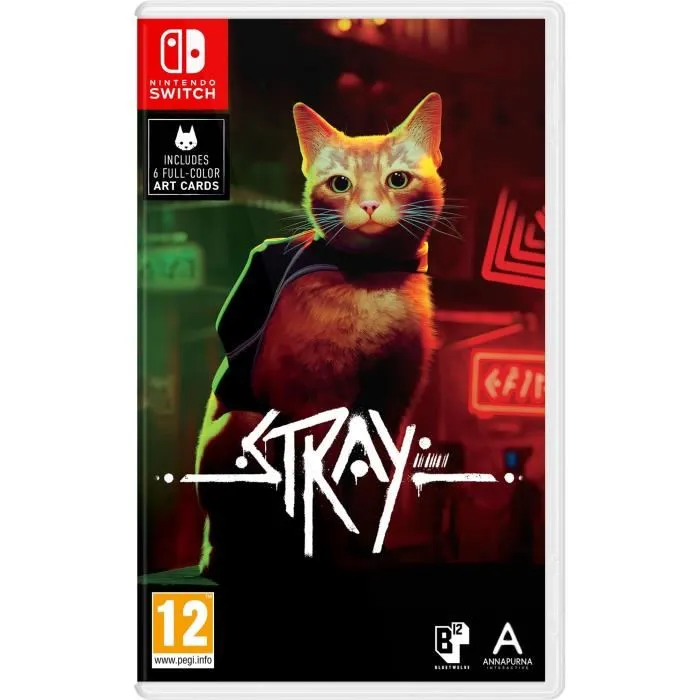 Just For Games Stray - Jeu d'aventure pour Nintendo Switch, incarnez un chat dans une ville cyberpunk, énigmes et exploration Just For Games Stray - Jeu d'aventure pour Nintendo Switch, incarnez un chat dans une ville cyberpunk, énigmes et exploration