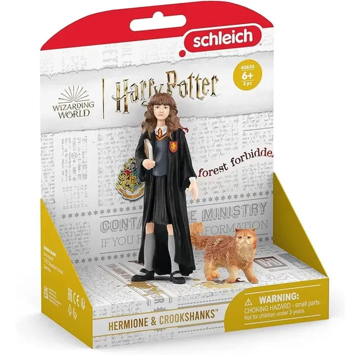 Schleich Figurine Hermione et Pattenrond, Collection Harry Potter WIZARDING WORLD, Jouet Enfant 6 ans et plus, Ref. 42635