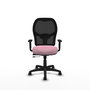 Chaise Alocén Synchrone/Traslack tissu Rose Maille Noir Structure polyamide noire Accoudoir 1D Sans appui-tête Roulettes en nylon 50 mm