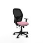 Chaise Alocén Synchrone/Traslack tissu Rose Maille Noir Structure polyamide noire Accoudoir 1D Sans appui-tête Roulettes en nylon 50 mm