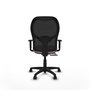 Chaise Alocén Synchrone/Traslack tissu Rose Maille Noir Structure polyamide noire Accoudoir 1D Sans appui-tête Roulettes en nylon 50 mm